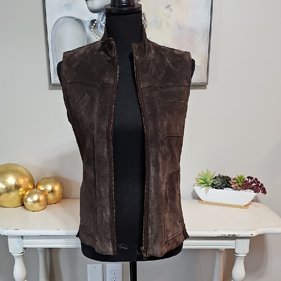 3 for $20 | Brown Suede Sleeveless Vest - Picture 3 of 8